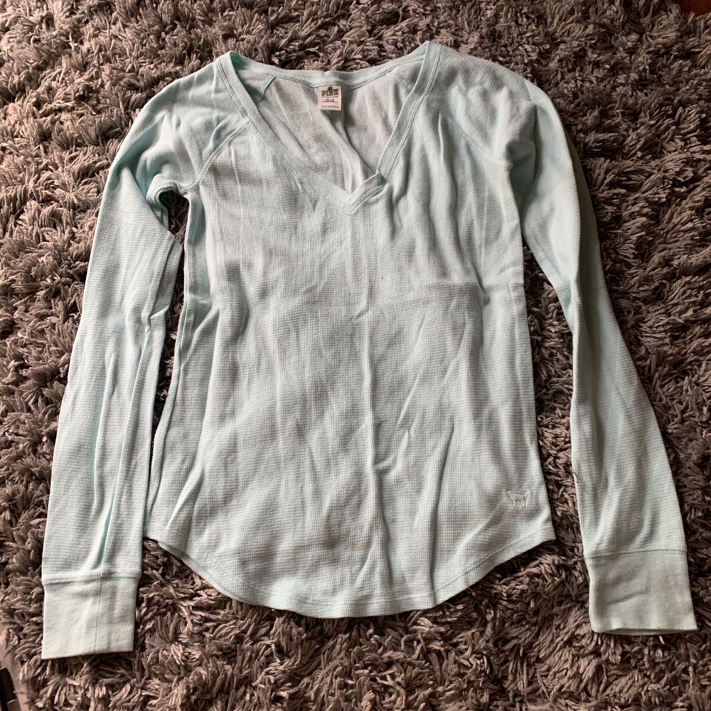PINK Blue Long Sleeve Shirt